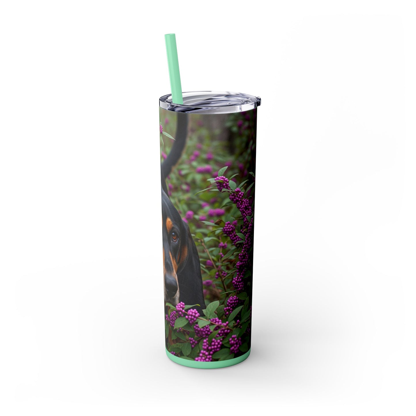 Black and Tan Coonhound Tumbler with Straw, 20oz