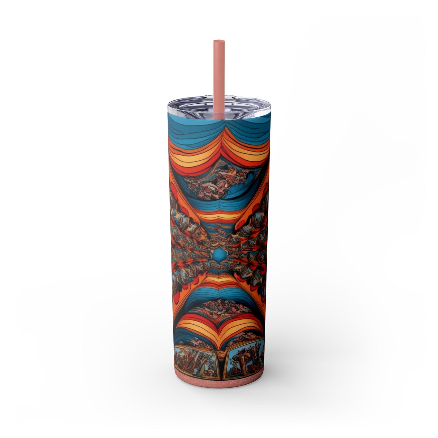 Optical Illusion Skinny Tumbler with Straw, 20oz