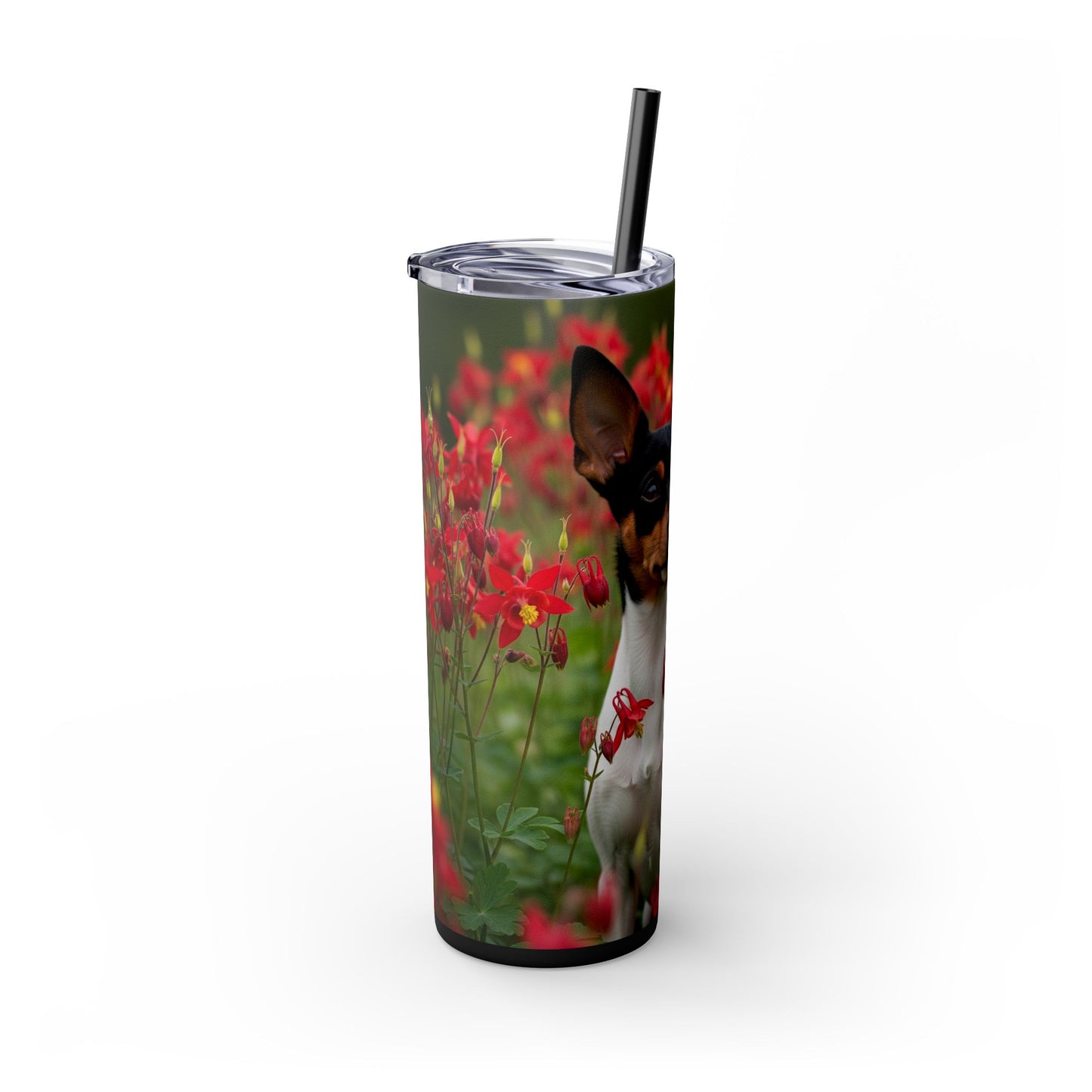 Toy Fox Terrier Tumbler with Straw, 20oz
