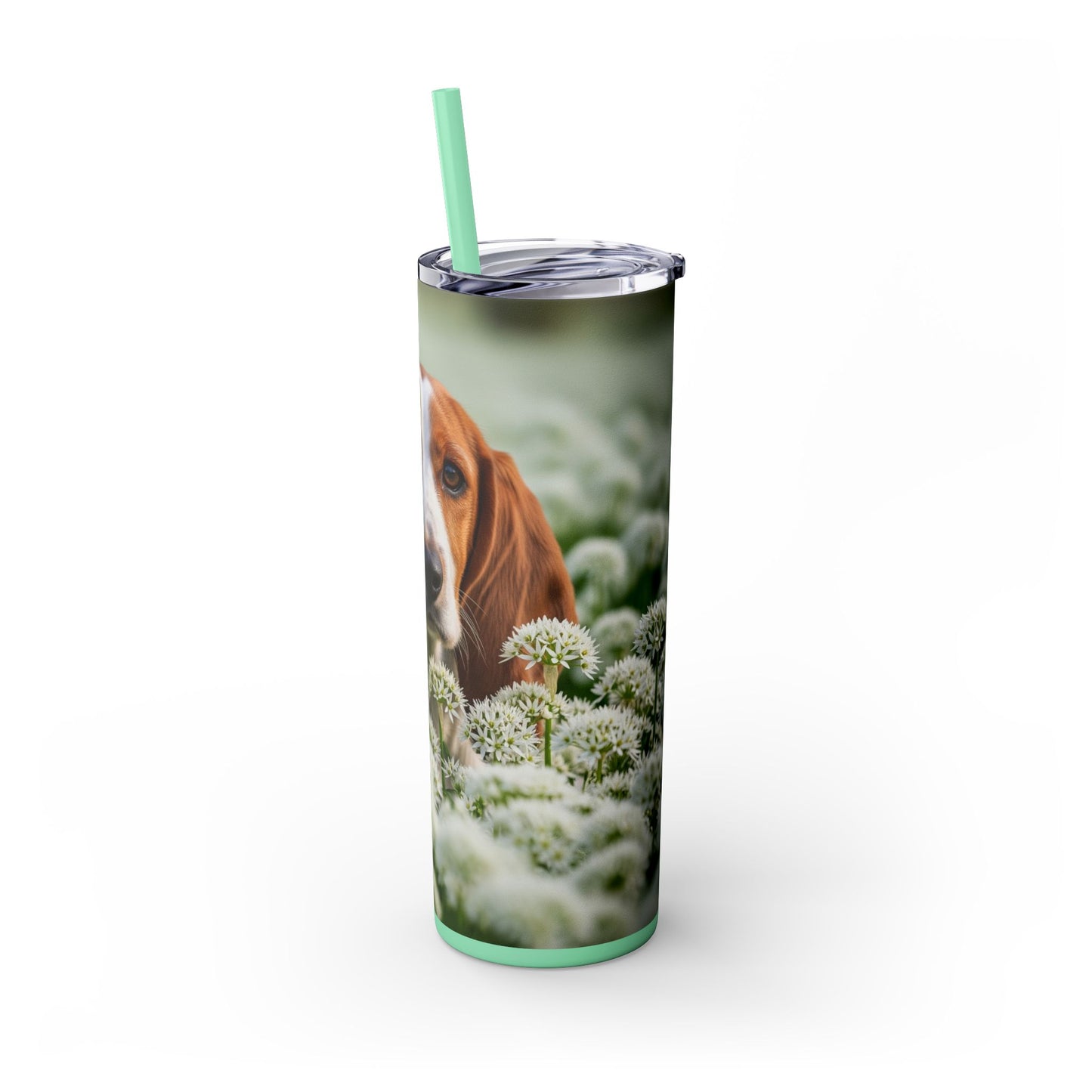Petit Basset Griffon Vendeen Skinny Tumbler with Straw, 20oz