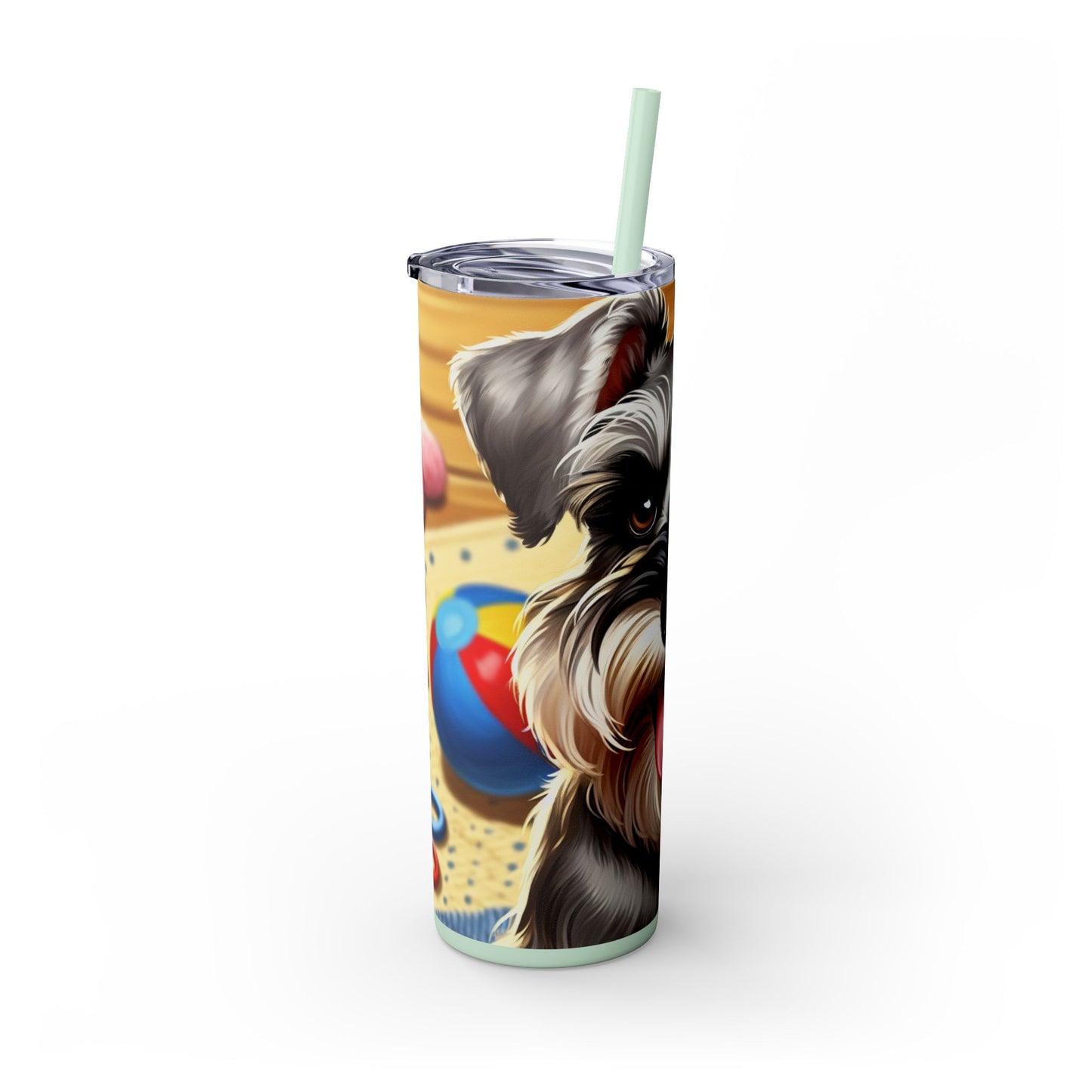 Miniature Schnauzer Skinny Tumbler with Straw, 20oz