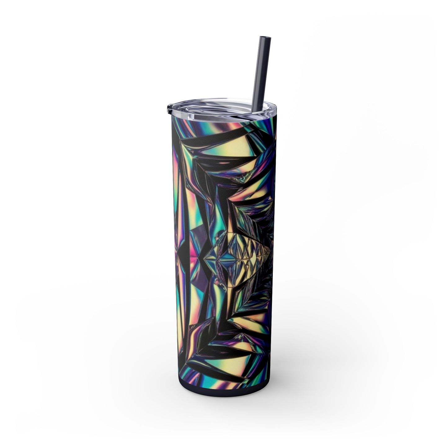 Optical Illusion Skinny Tumbler with Straw, 20oz