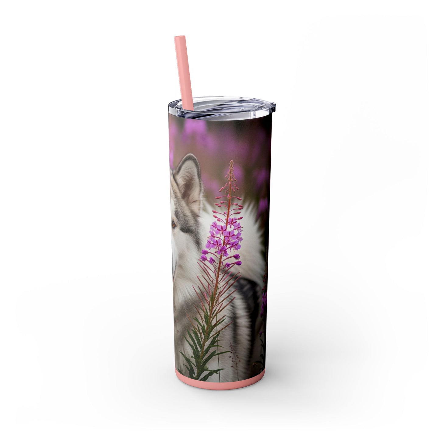 Alaskan Malamute Skinny Tumbler with Straw, 20oz