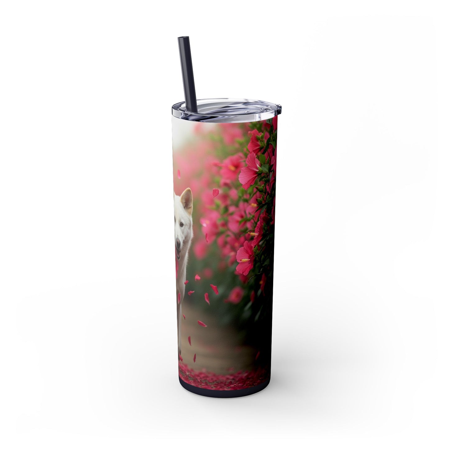 Korean Jindo Dog Tumbler with Straw, 20oz