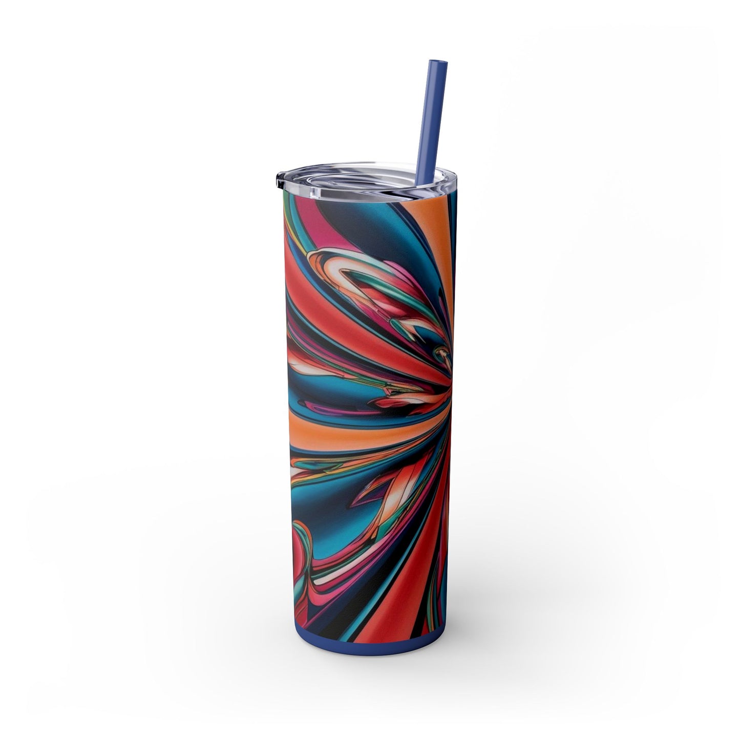 Optical Illusion Skinny Tumbler with Straw, 20oz