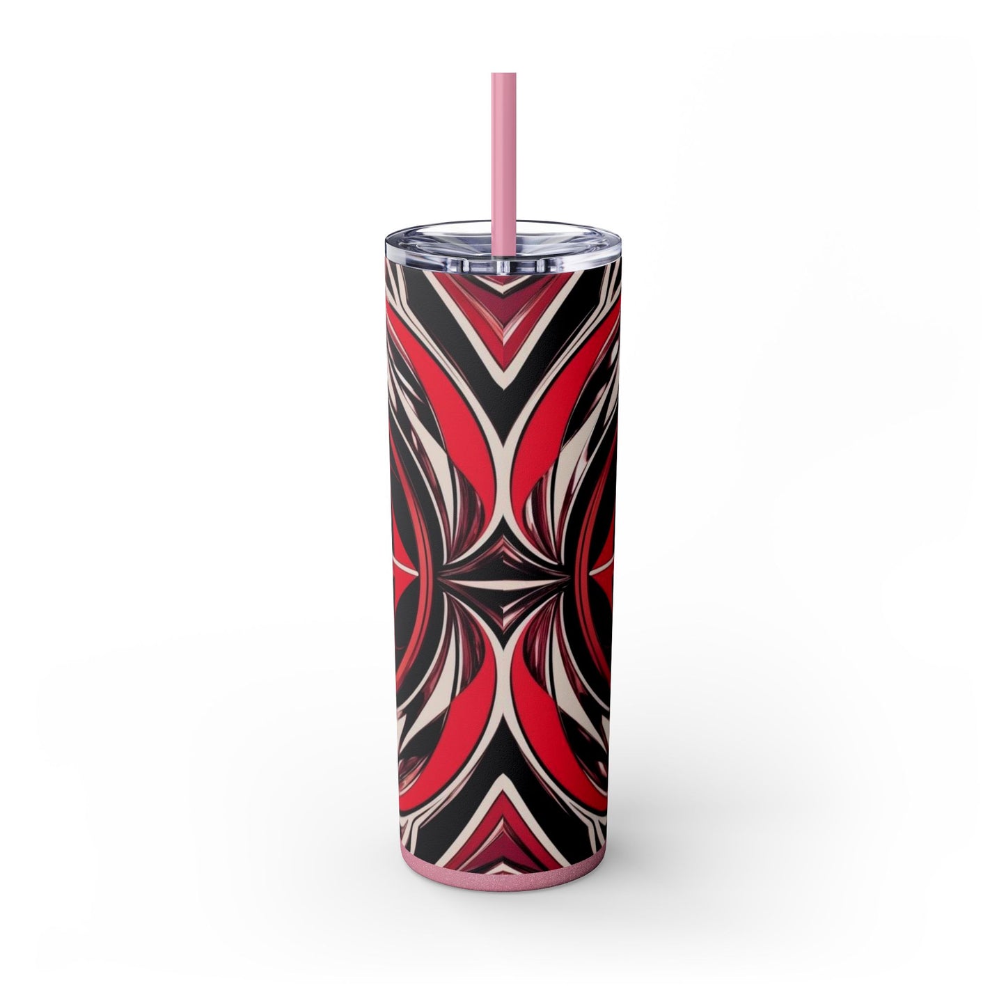 Optical Illusion Skinny Tumbler with Straw, 20oz