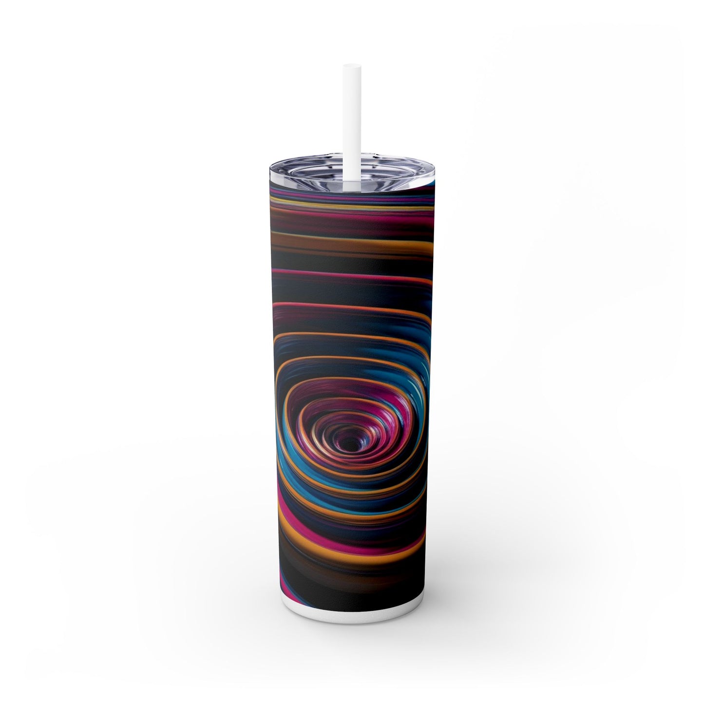 Optical Illusion Skinny Tumbler with Straw, 20oz
