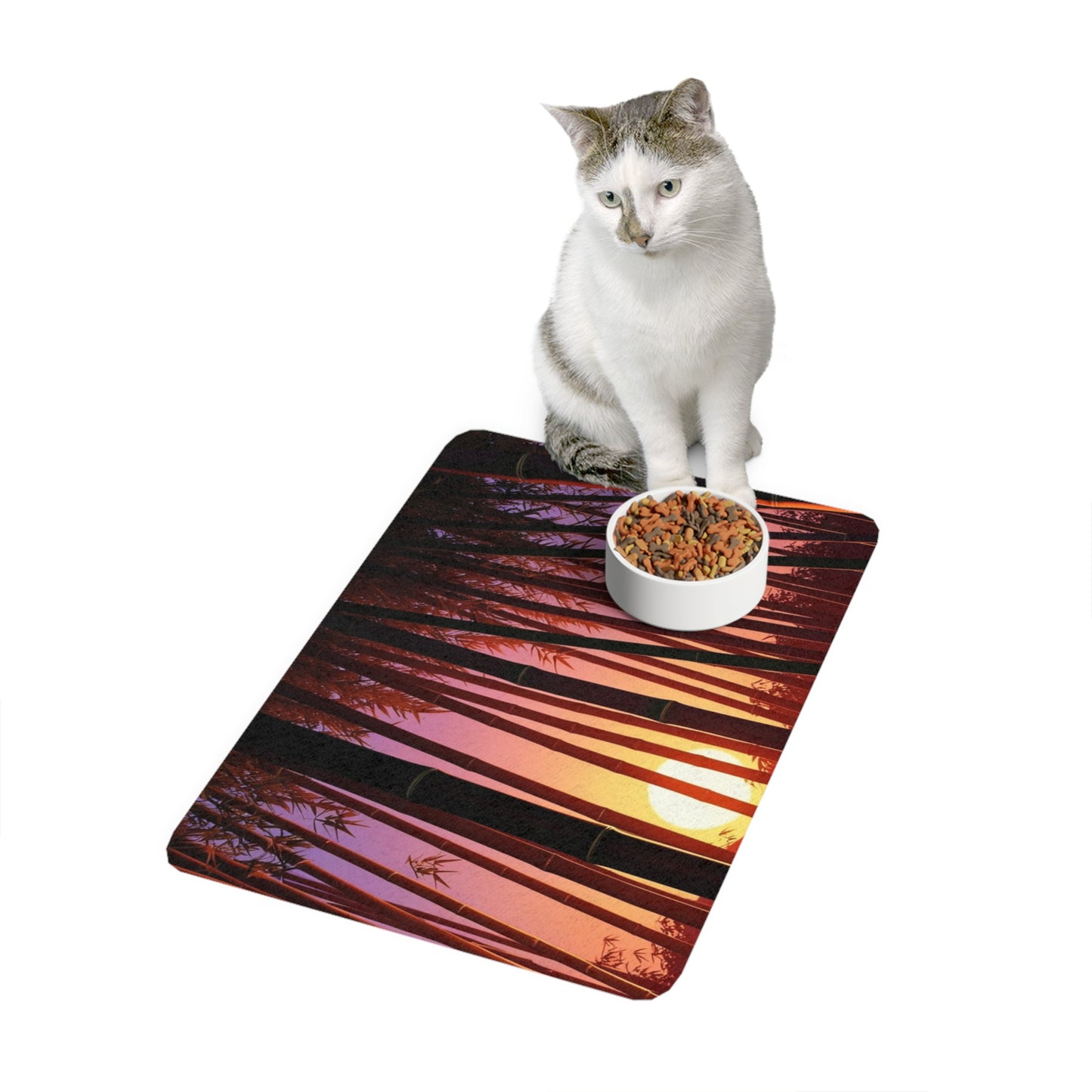 Pet Food Mat (12x18) - Bamboo Forest Sunrise