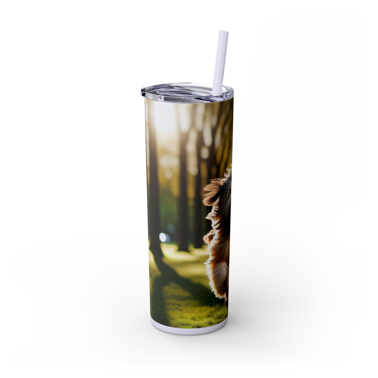 Polish Lowland Sheepdog Skinny Tumbler with Straw, 20oz