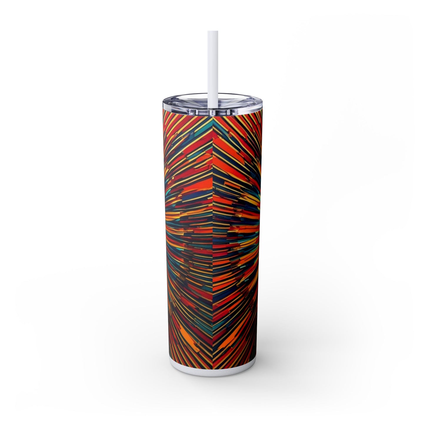 Optical Illusion Skinny Tumbler with Straw, 20oz