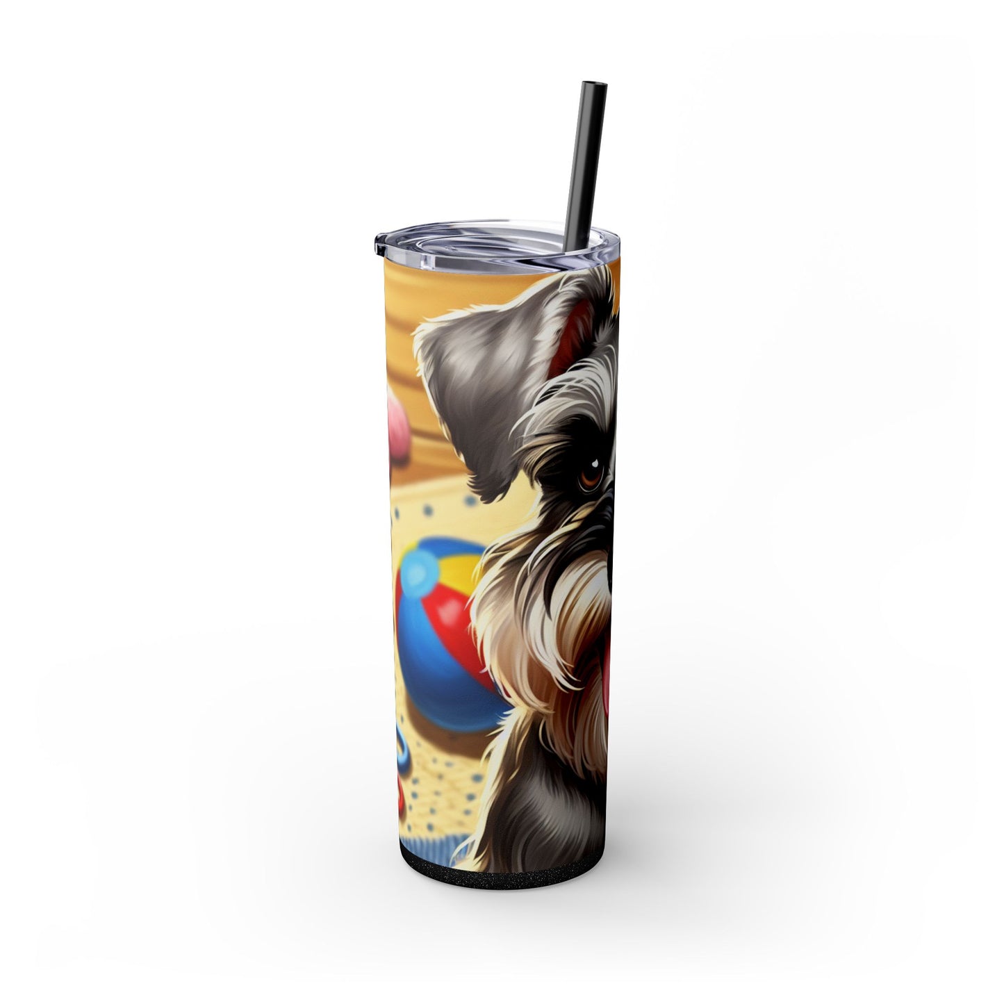 Miniature Schnauzer Skinny Tumbler with Straw, 20oz