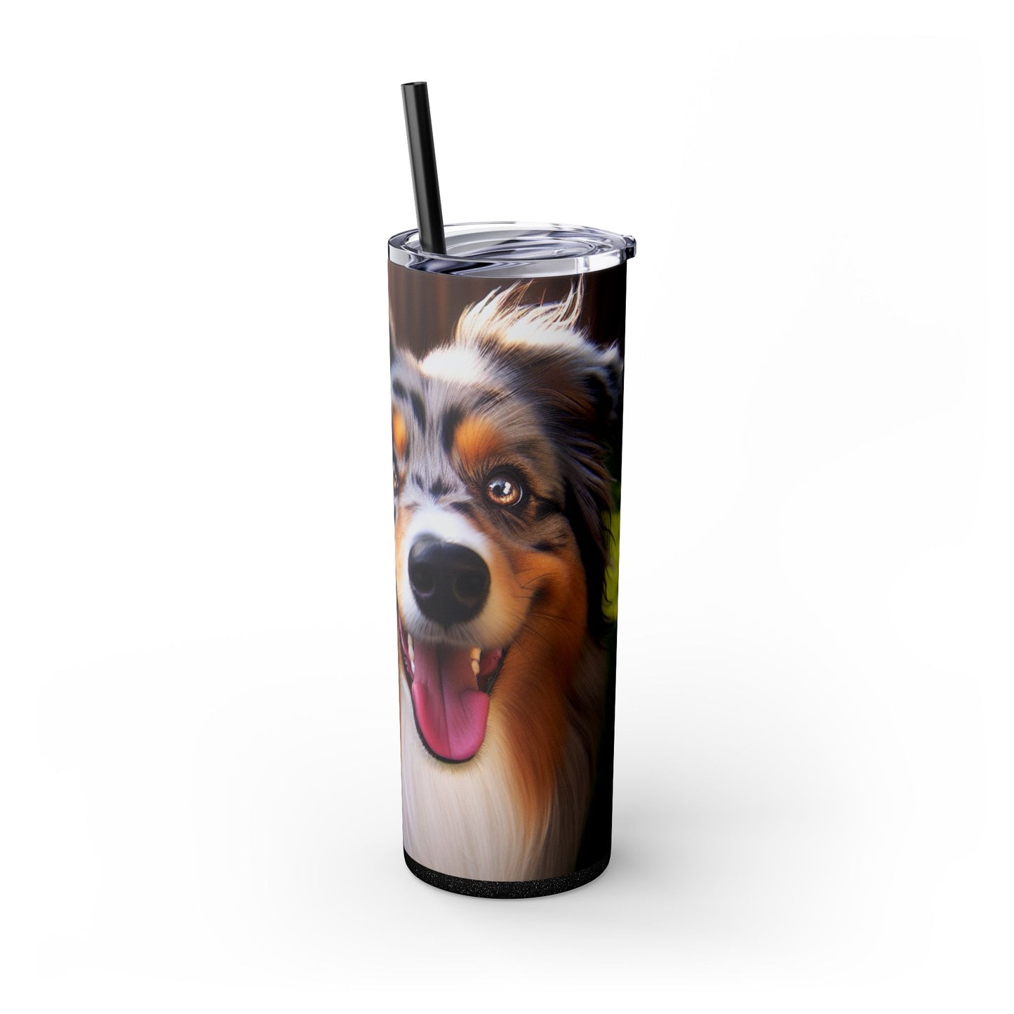 Australian Shepherd Skinny Tumbler with Straw, 20oz