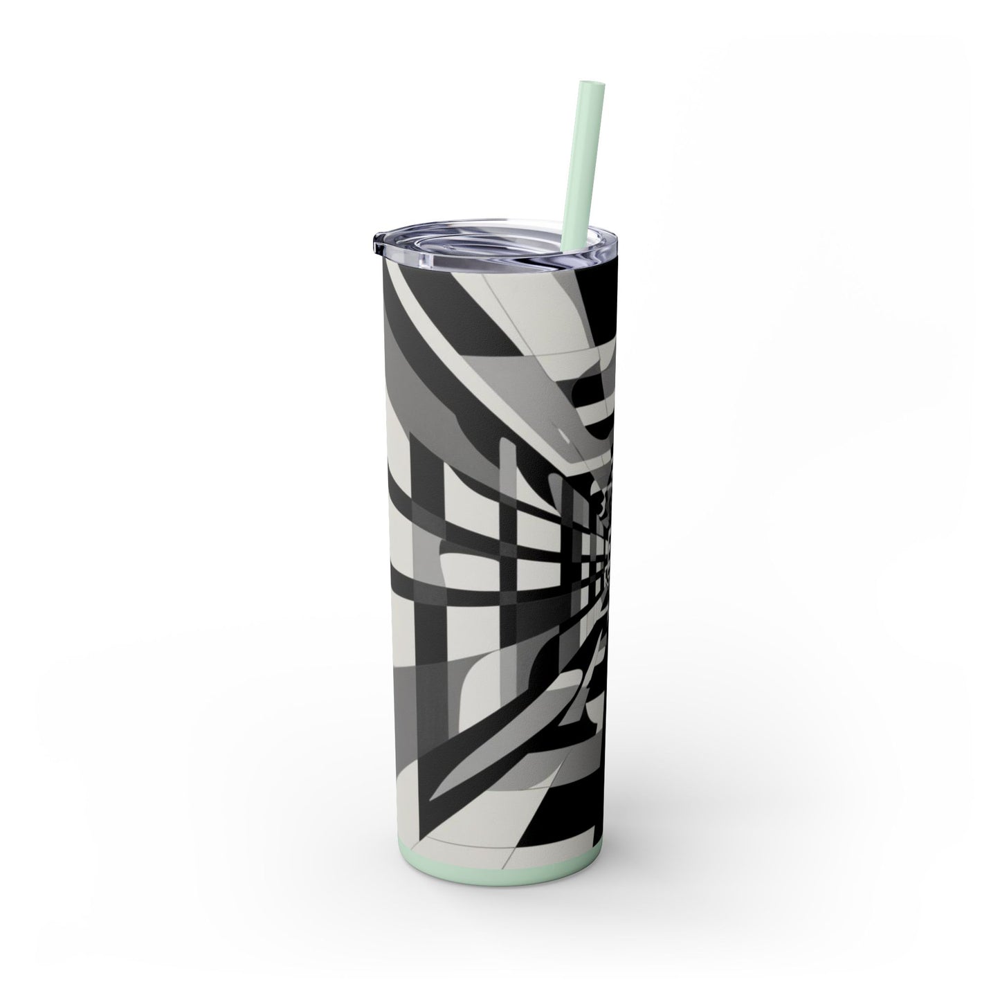 Optical Illusion Skinny Tumbler with Straw, 20oz