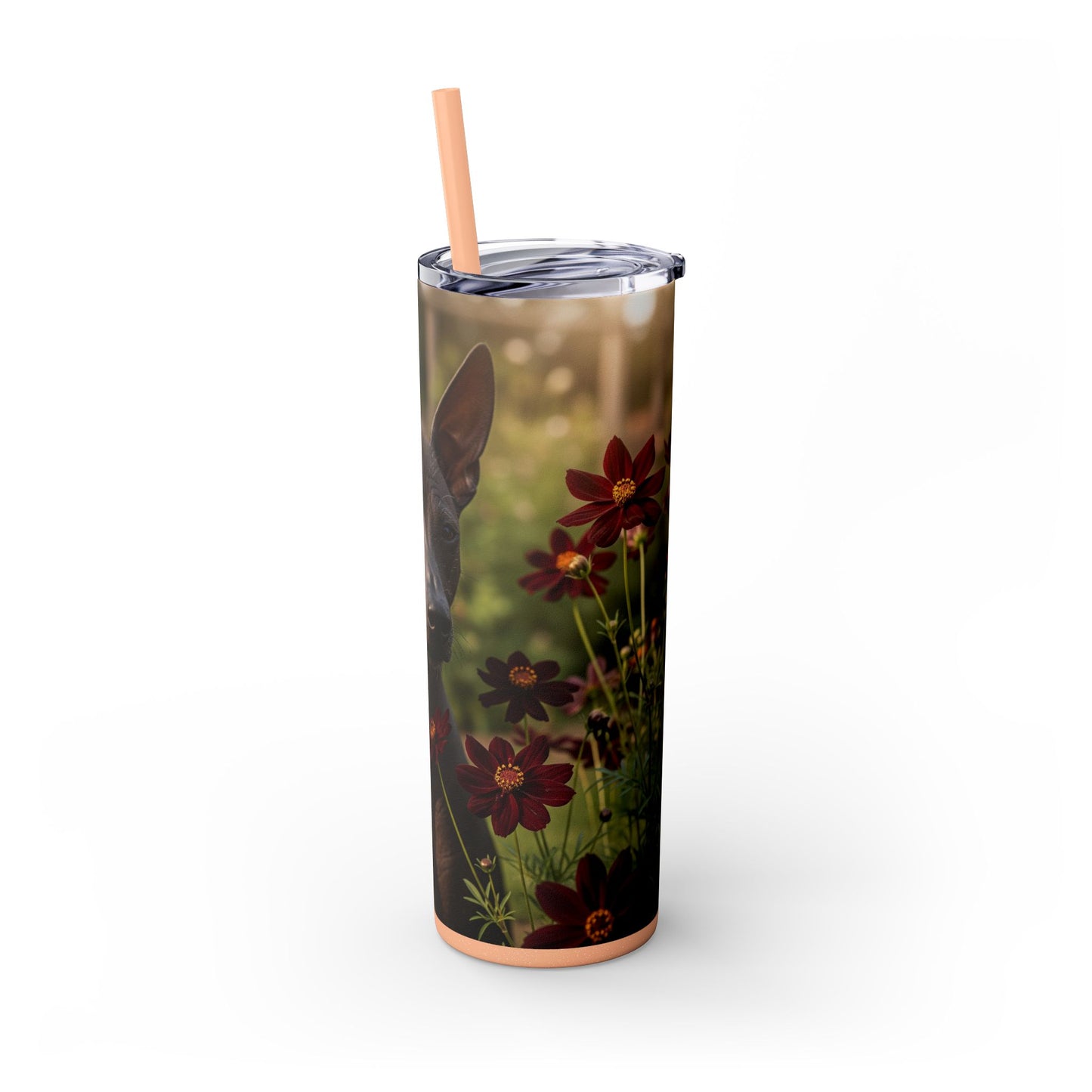 Xoloitzcuintli Skinny Tumbler with Straw, 20oz
