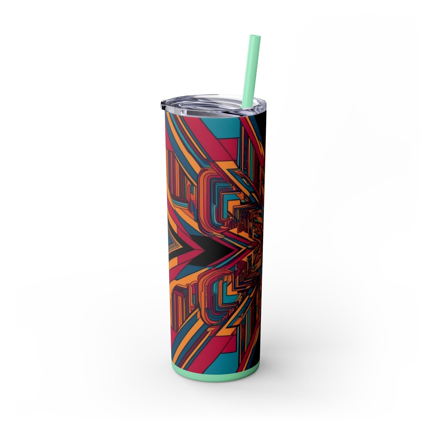 Optical Illusion Skinny Tumbler with Straw, 20oz