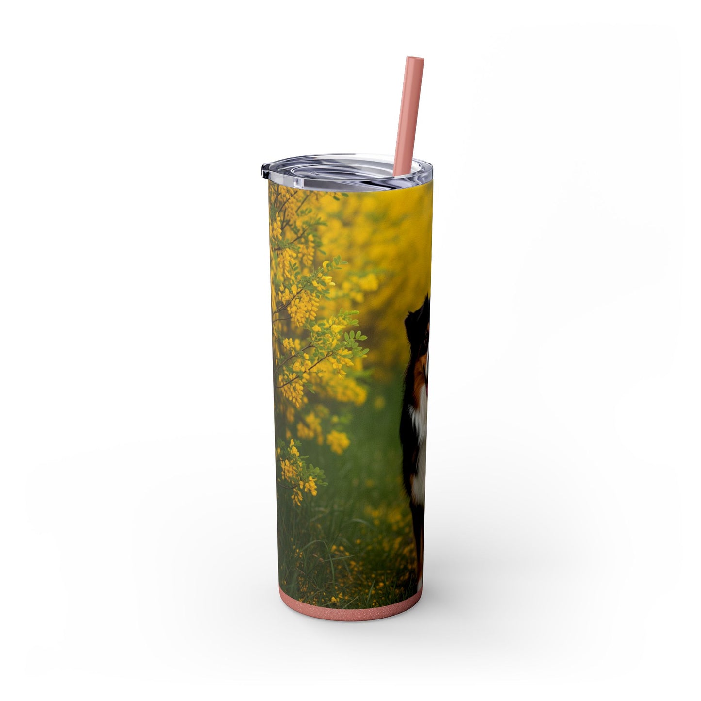 Australian Shepherd Skinny Tumbler with Straw, 20oz