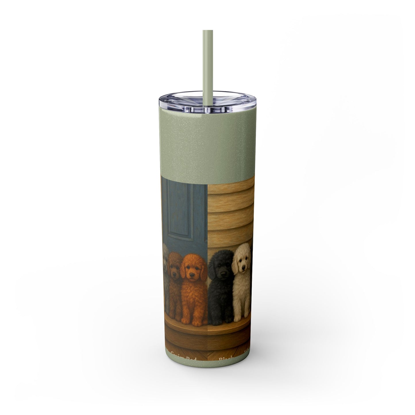 Poodle puppies Tumbler with Straw, 20oz