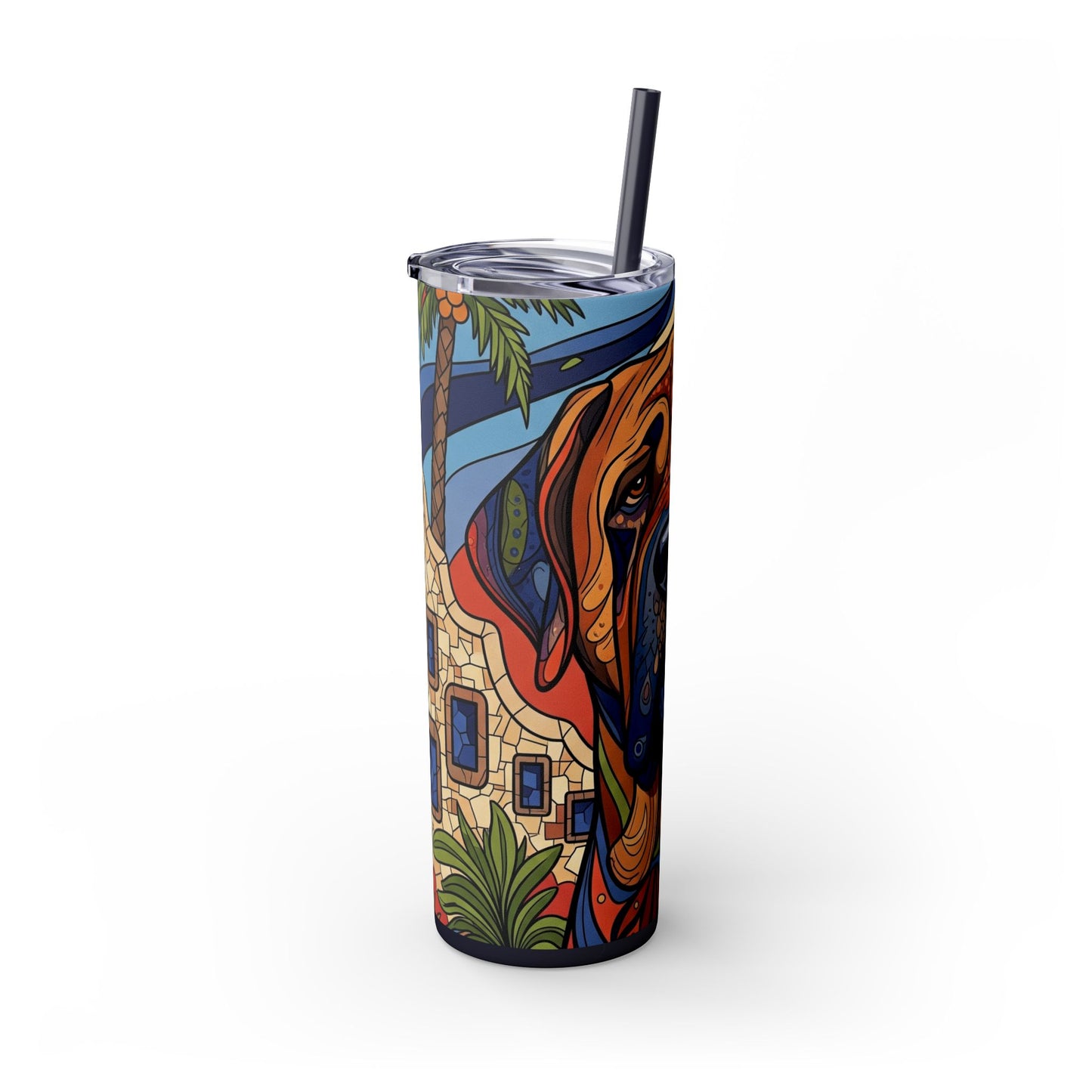 Spanish Mastiff Skinny Tumbler with Straw, 20oz