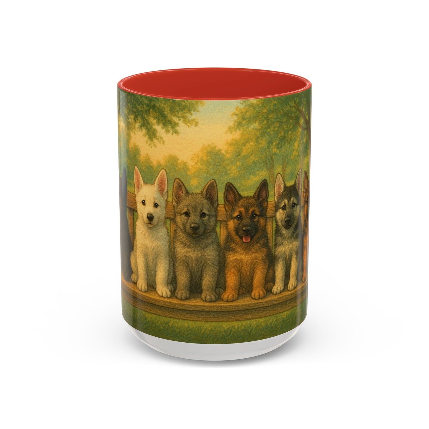 German Shepherd puppies Accent Coffee Mug - Perfect Gift for Dog Lovers