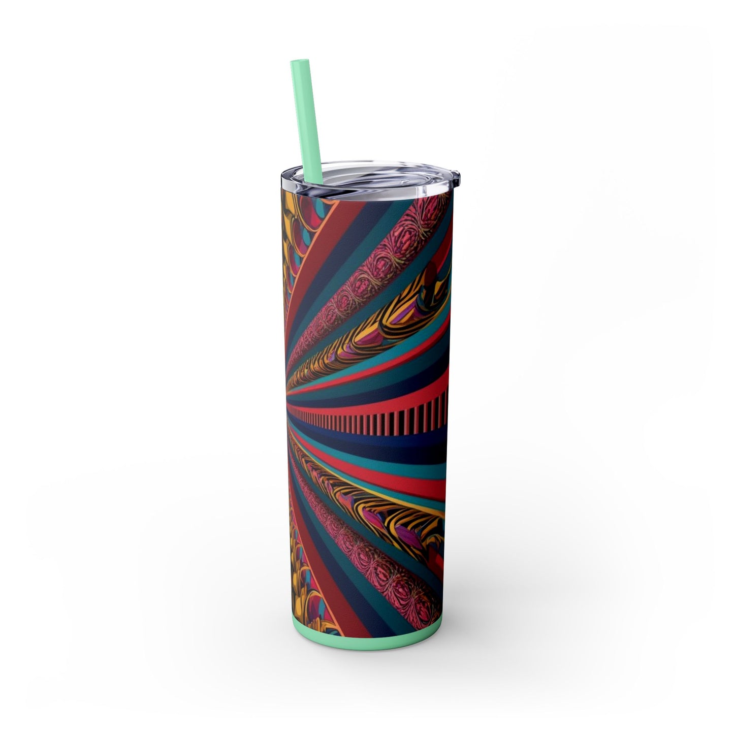 Optical Illusion Skinny Tumbler with Straw, 20oz