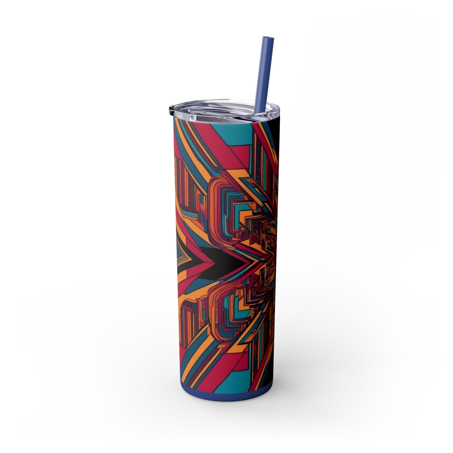 Optical Illusion Skinny Tumbler with Straw, 20oz