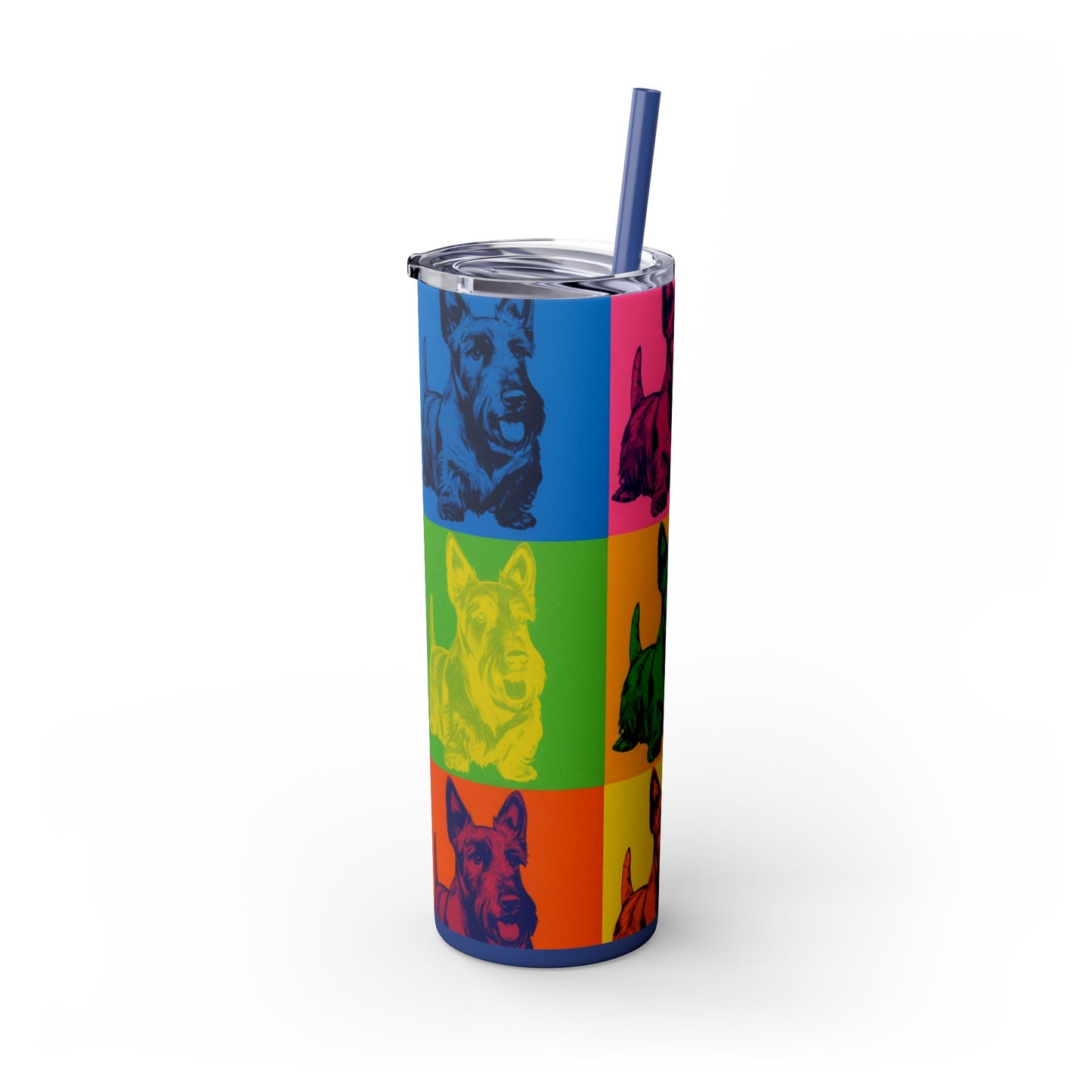 Scottish Terrier Skinny Tumbler with Straw, 20oz