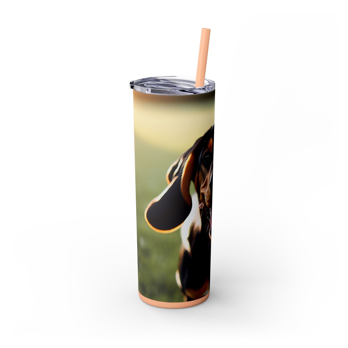 Black and Tan Coonhound Tumbler with Straw, 20oz