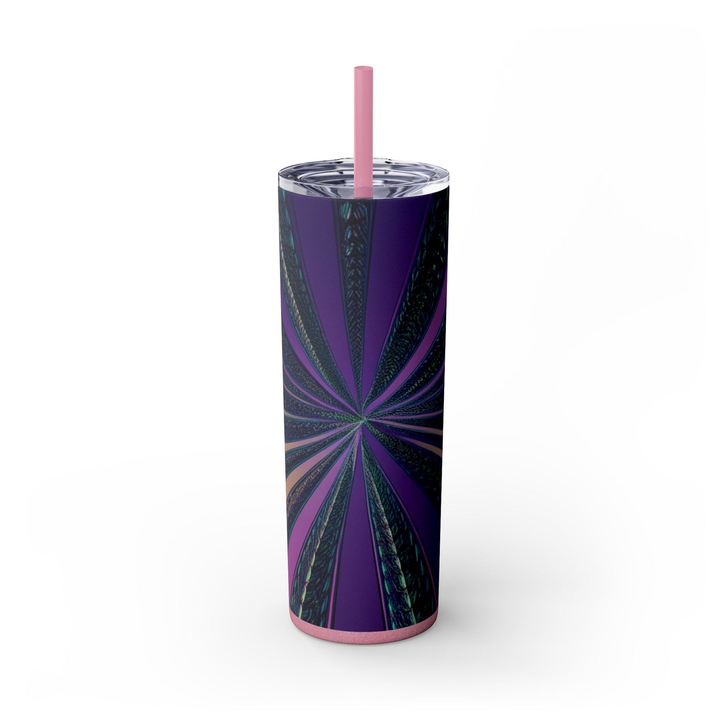 Optical Illusion Skinny Tumbler with Straw, 20oz