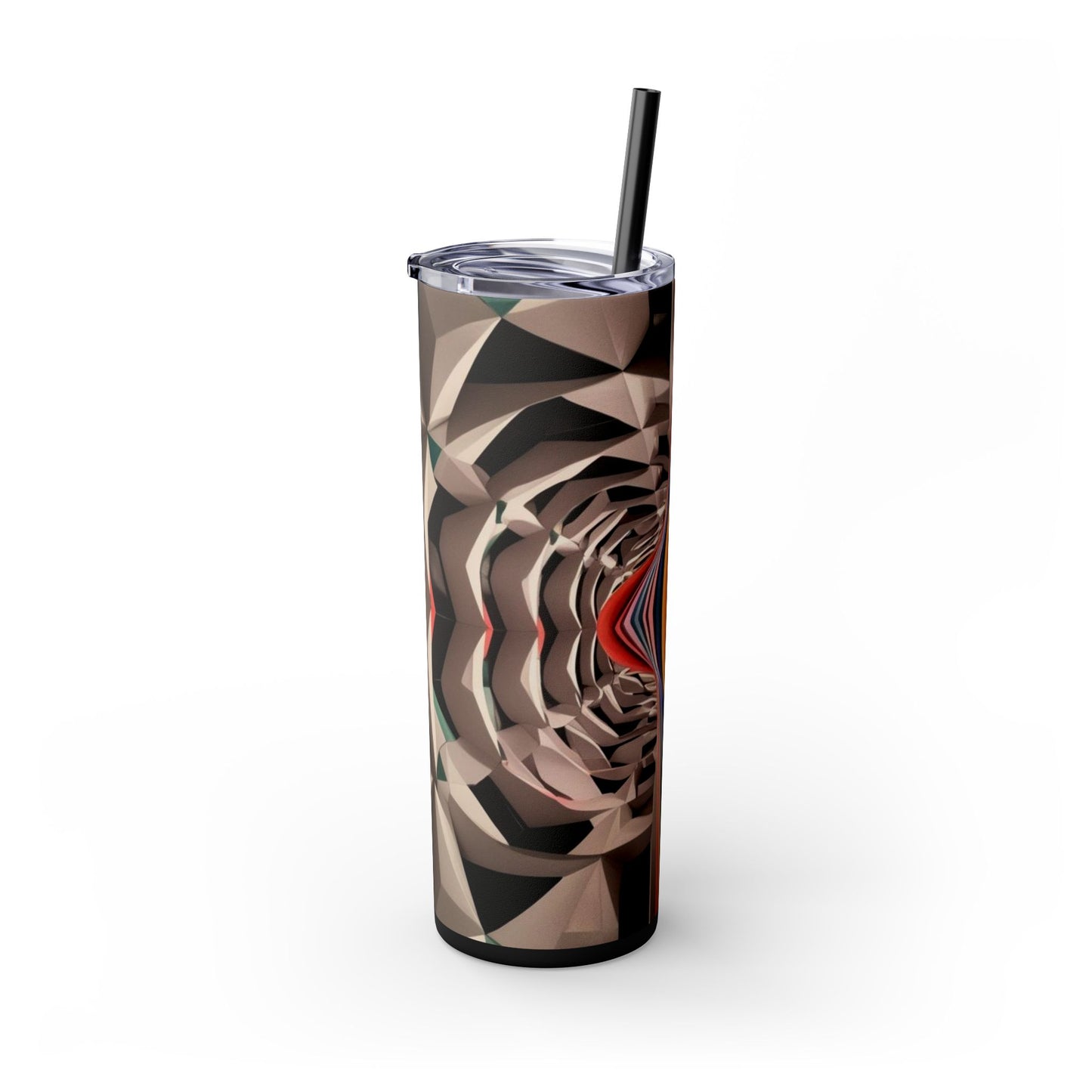 Optical Illusion Skinny Tumbler with Straw, 20oz