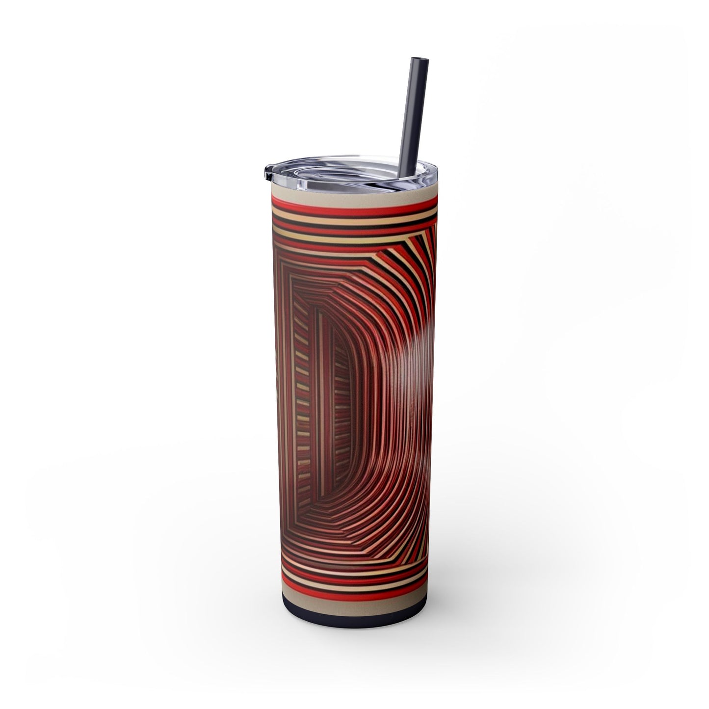 Optical Illusion Skinny Tumbler with Straw, 20oz