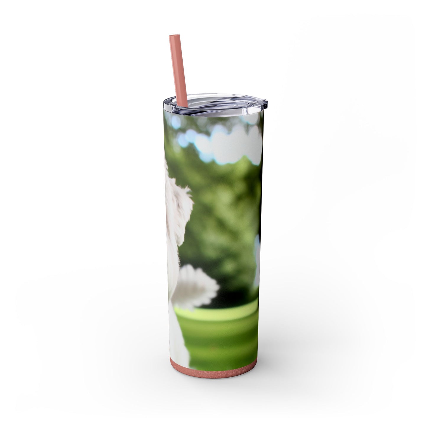 Sealyham Terrier Skinny Tumbler with Straw, 20oz