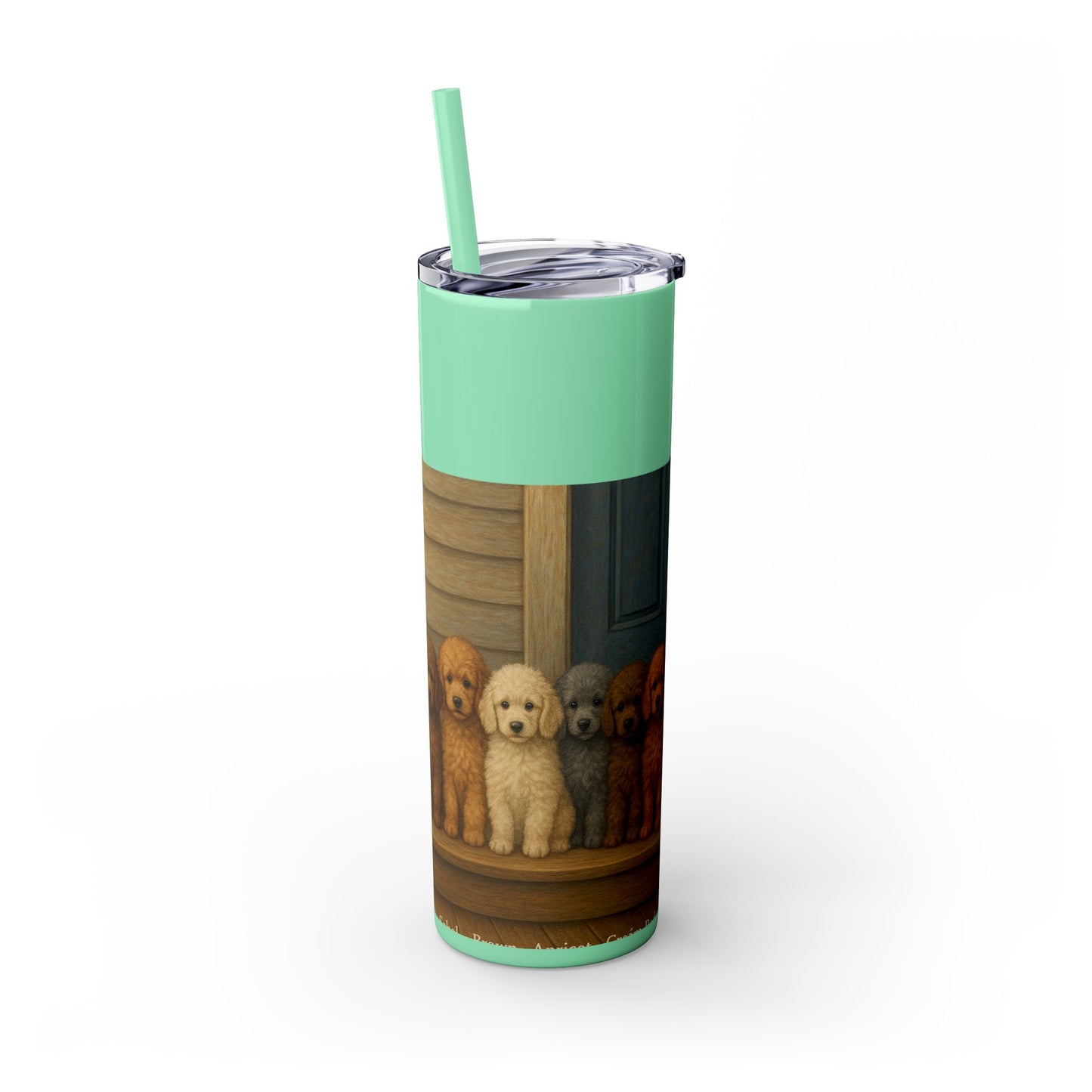 Poodle puppies Tumbler with Straw, 20oz