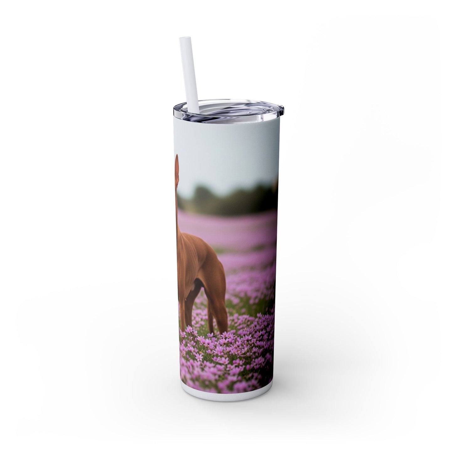 Pharaoh Hound Skinny Tumbler with Straw, 20oz