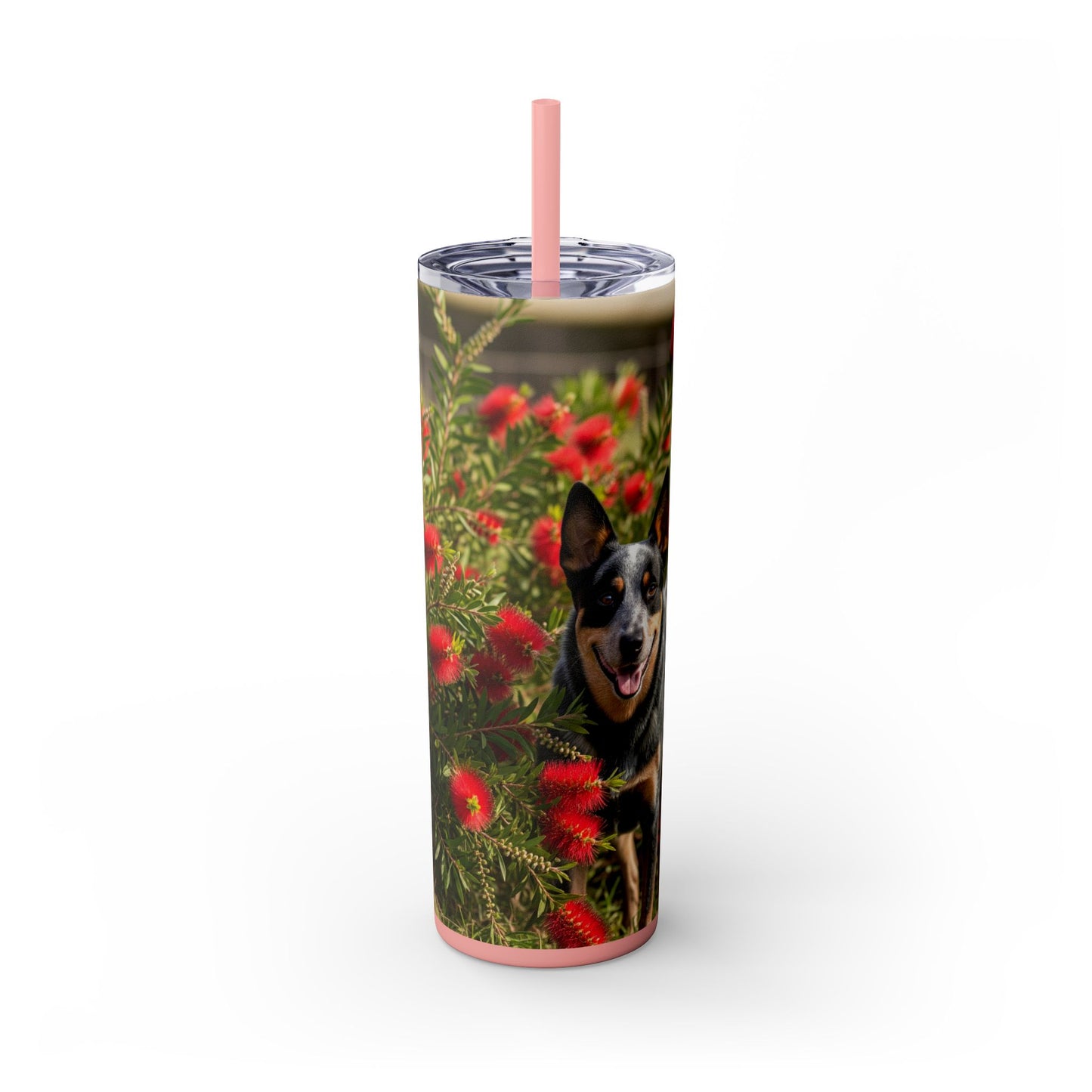 Australian Cattle Dog Skinny Tumbler with Straw, 20oz