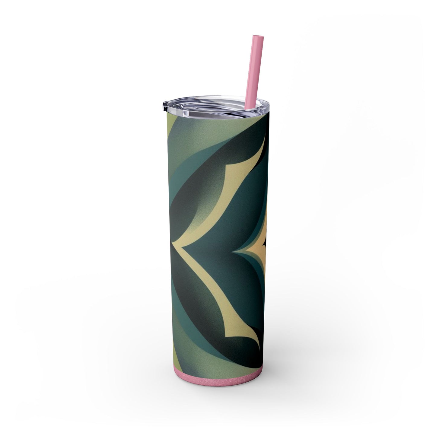 Optical Illusion Skinny Tumbler with Straw, 20oz
