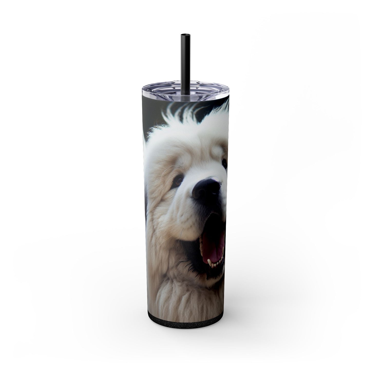 Tatra Shepherd Dog Skinny Tumbler with Straw, 20oz