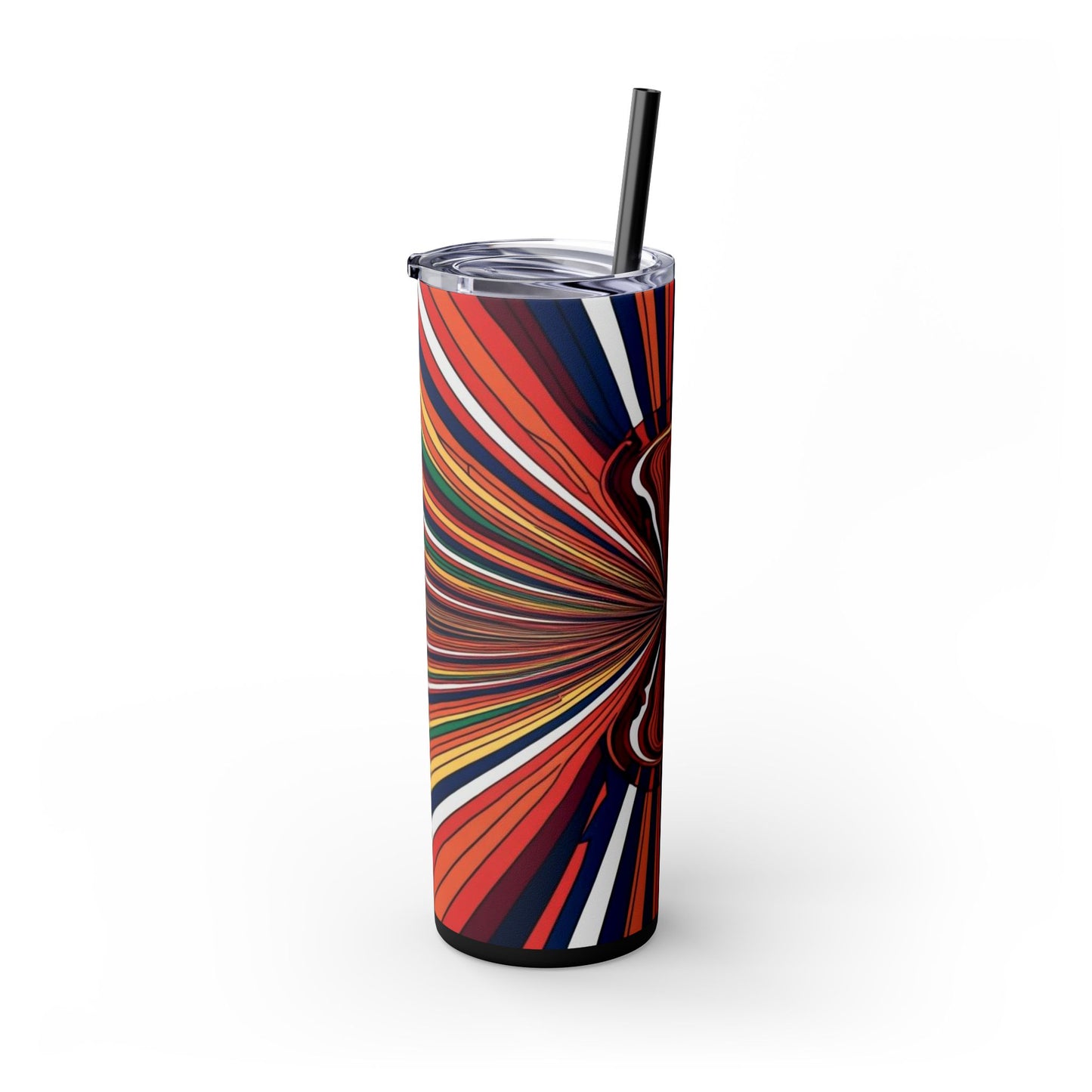 Optical Illusion Skinny Tumbler with Straw, 20oz