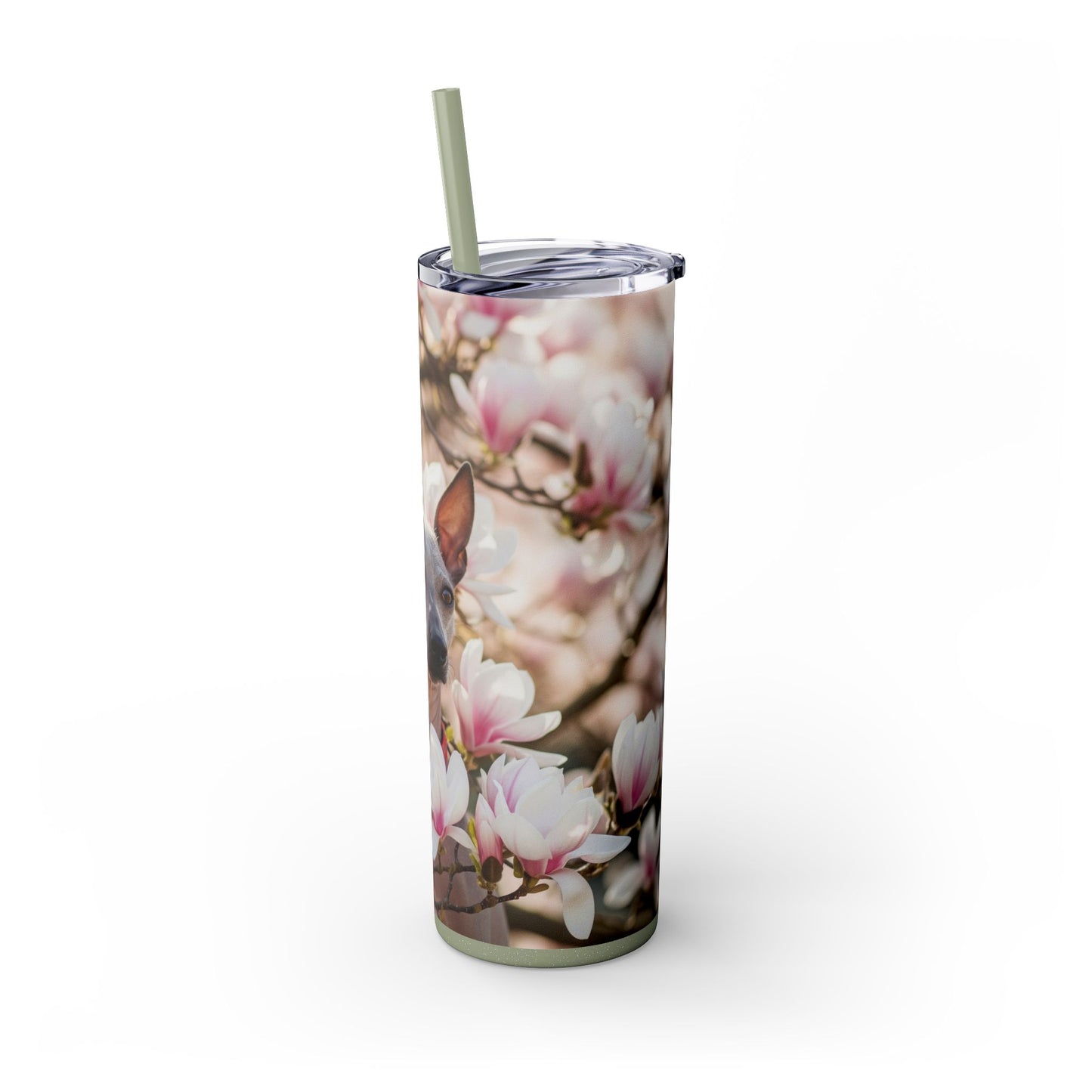 American Hairless Terrier Skinny Tumbler with Straw, 20oz