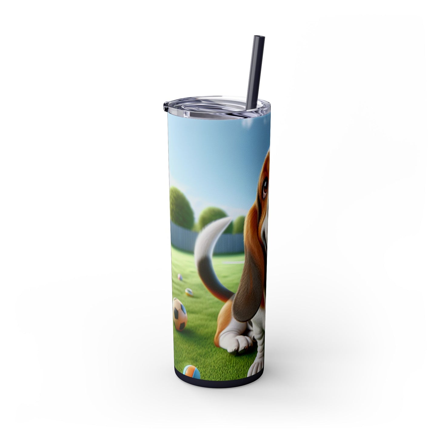 Basset Hound Tumbler with Straw, 20oz