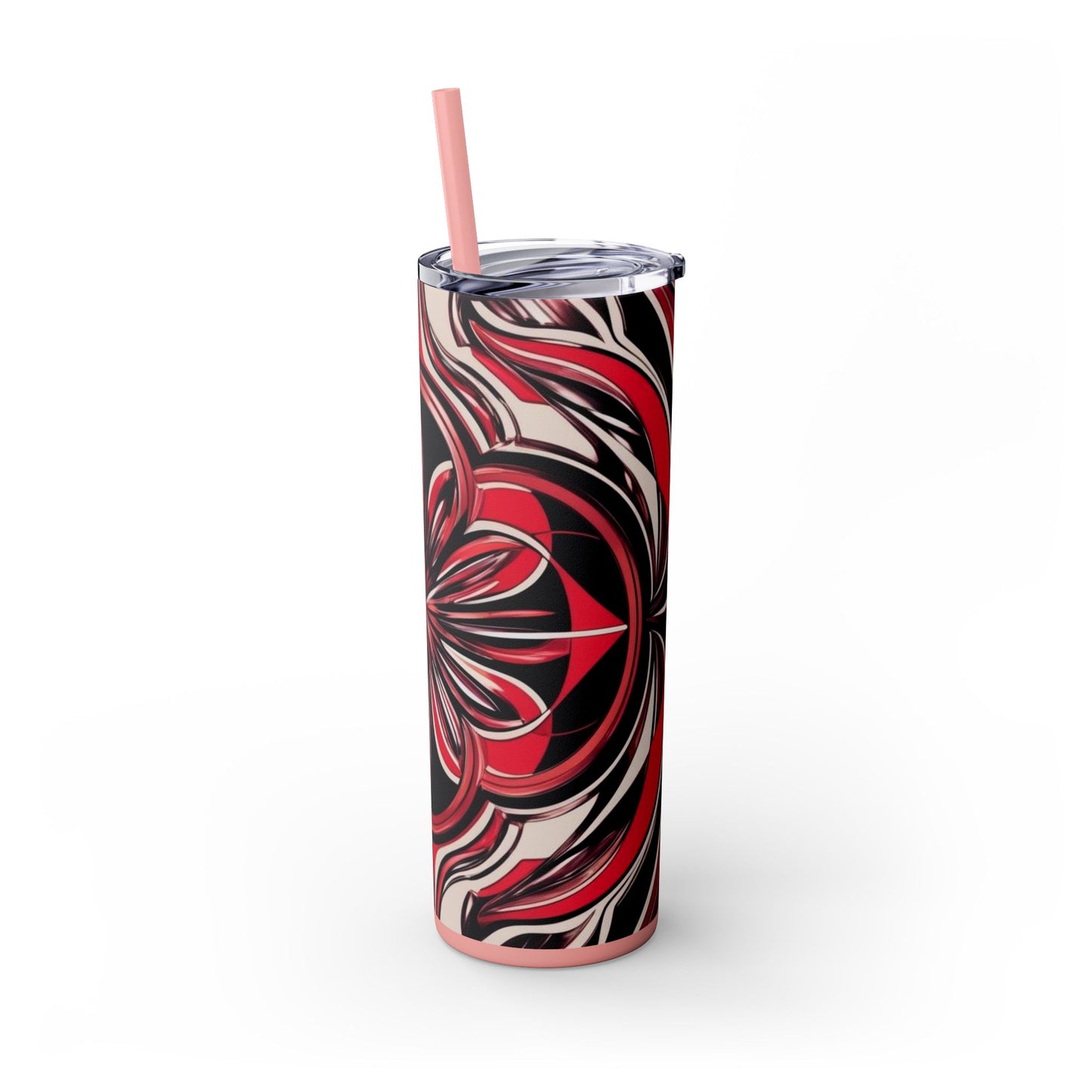 Optical Illusion Skinny Tumbler with Straw, 20oz