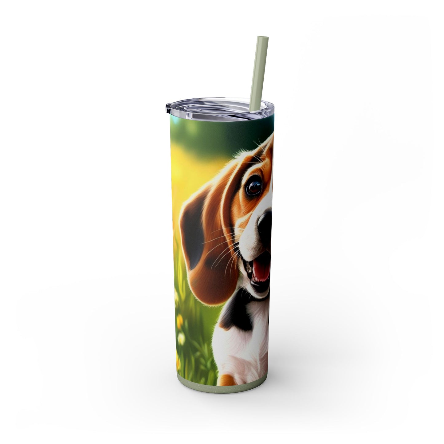 Beagle Skinny Tumbler with Straw, 20oz