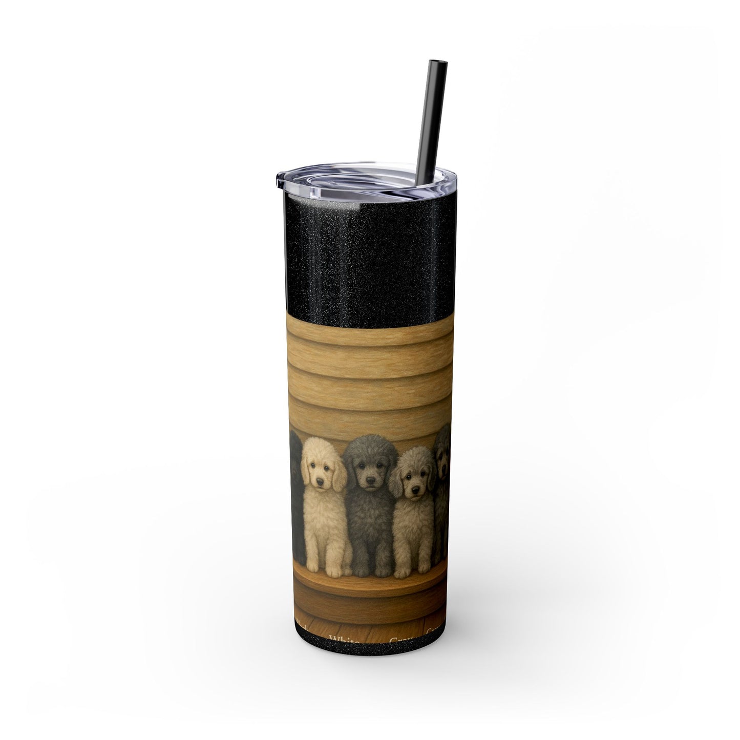 Poodle puppies Tumbler with Straw, 20oz