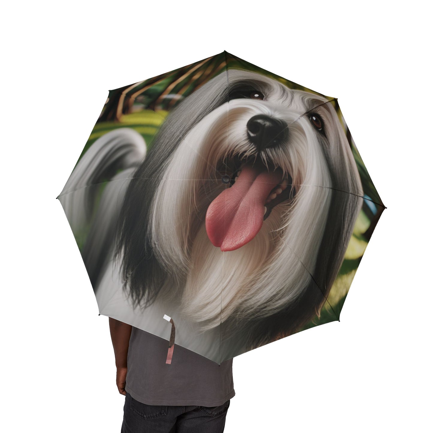 Tibetan Terrier Semi-Automatic Foldable Umbrella
