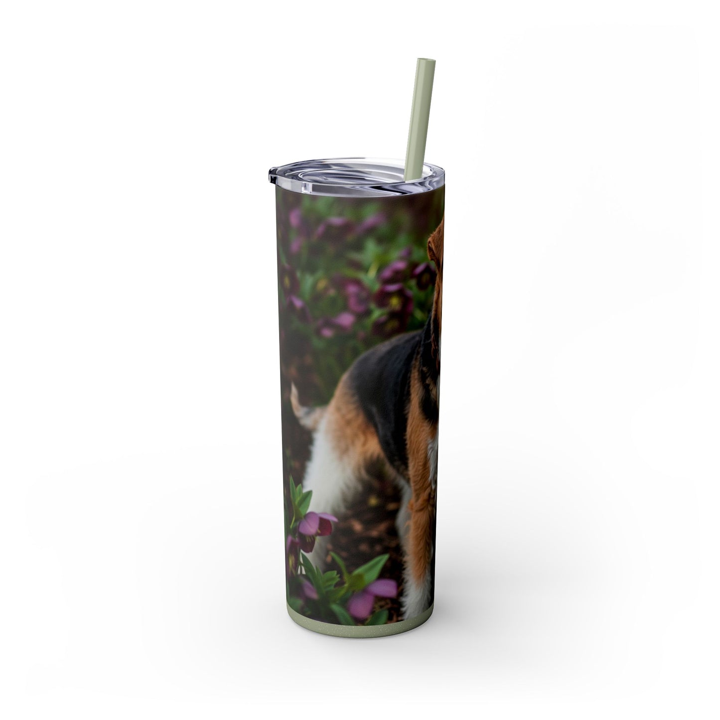 Wire Fox Terrier Skinny Tumbler with Straw, 20oz