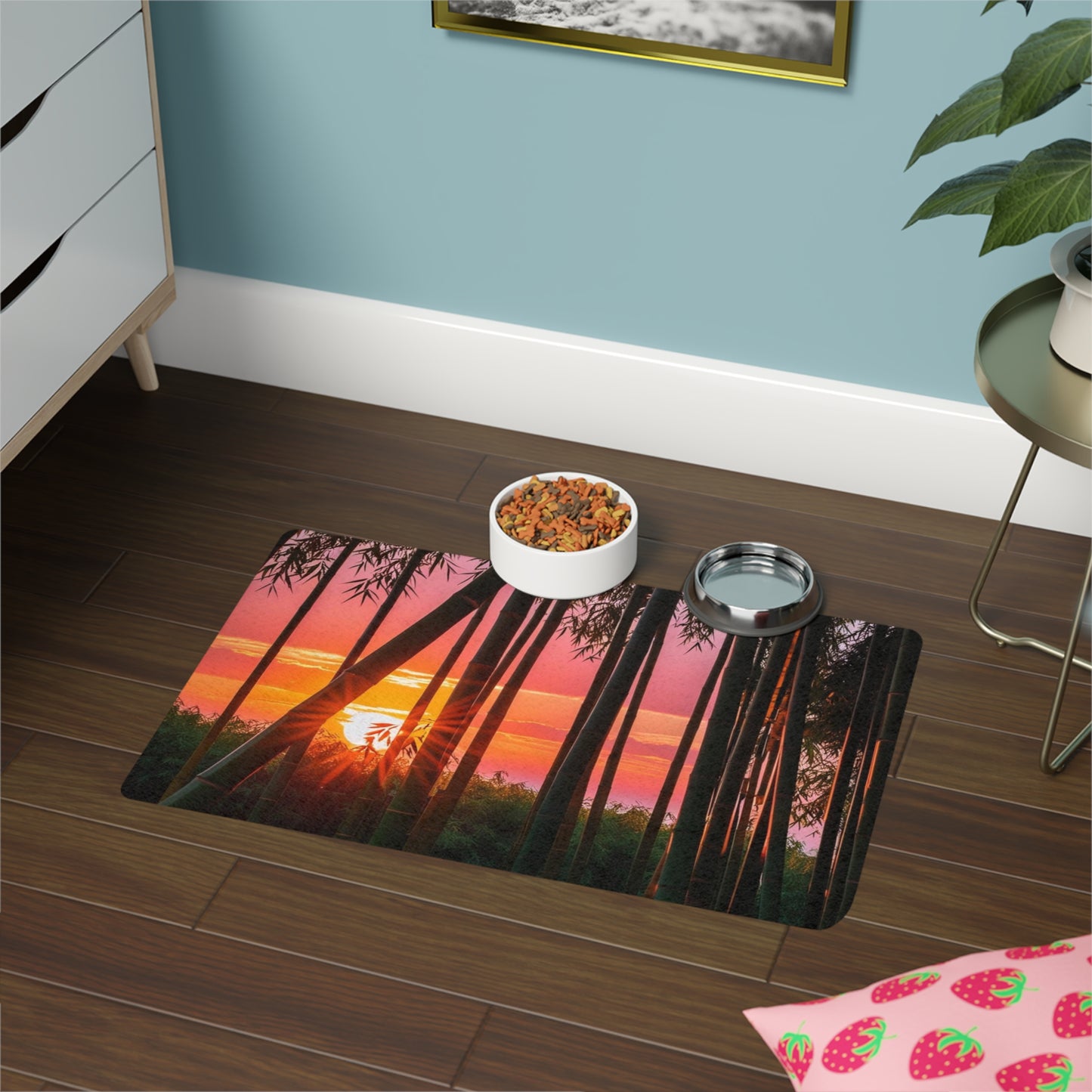 Pet Food Mat (12x18) - Bamboo Forest Sunrise