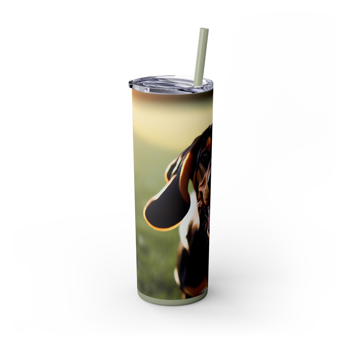 Black and Tan Coonhound Tumbler with Straw, 20oz