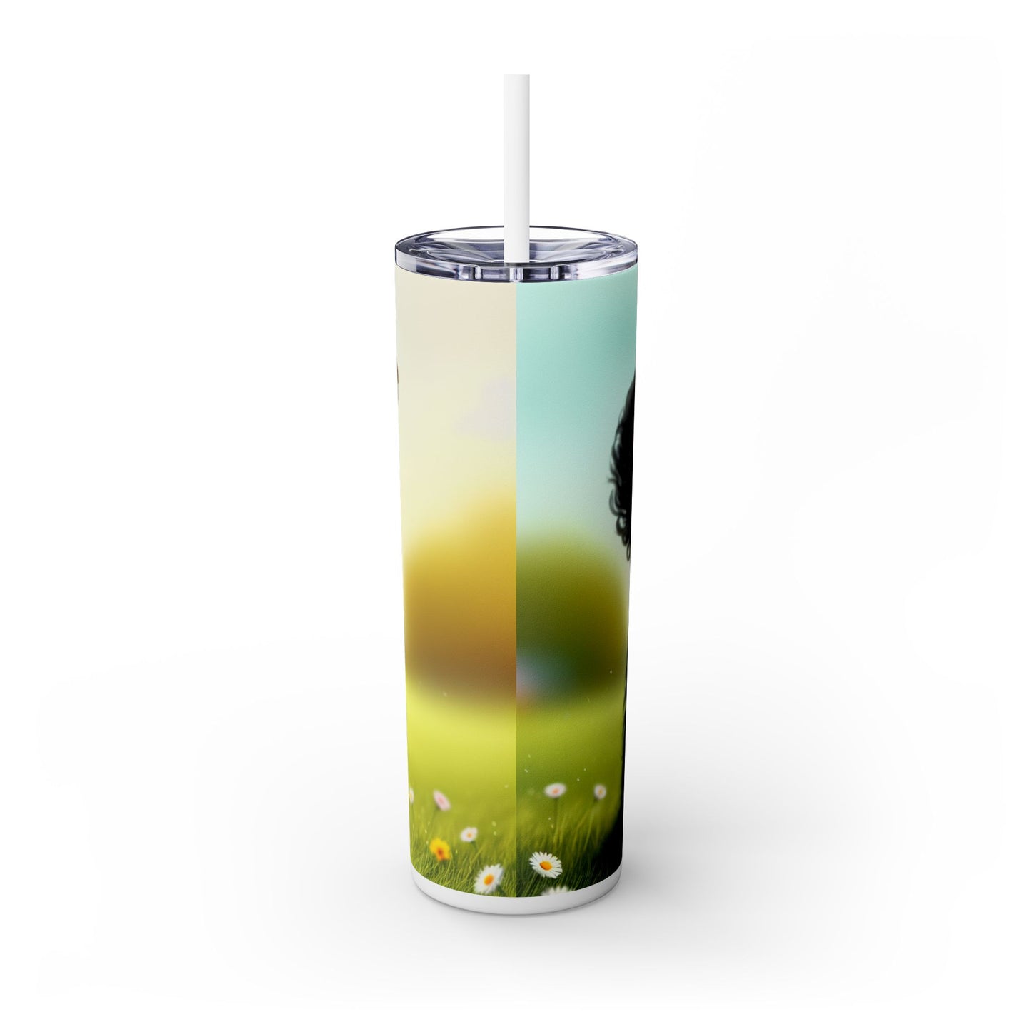 Russian Black Terrier Skinny Tumbler with Straw, 20oz
