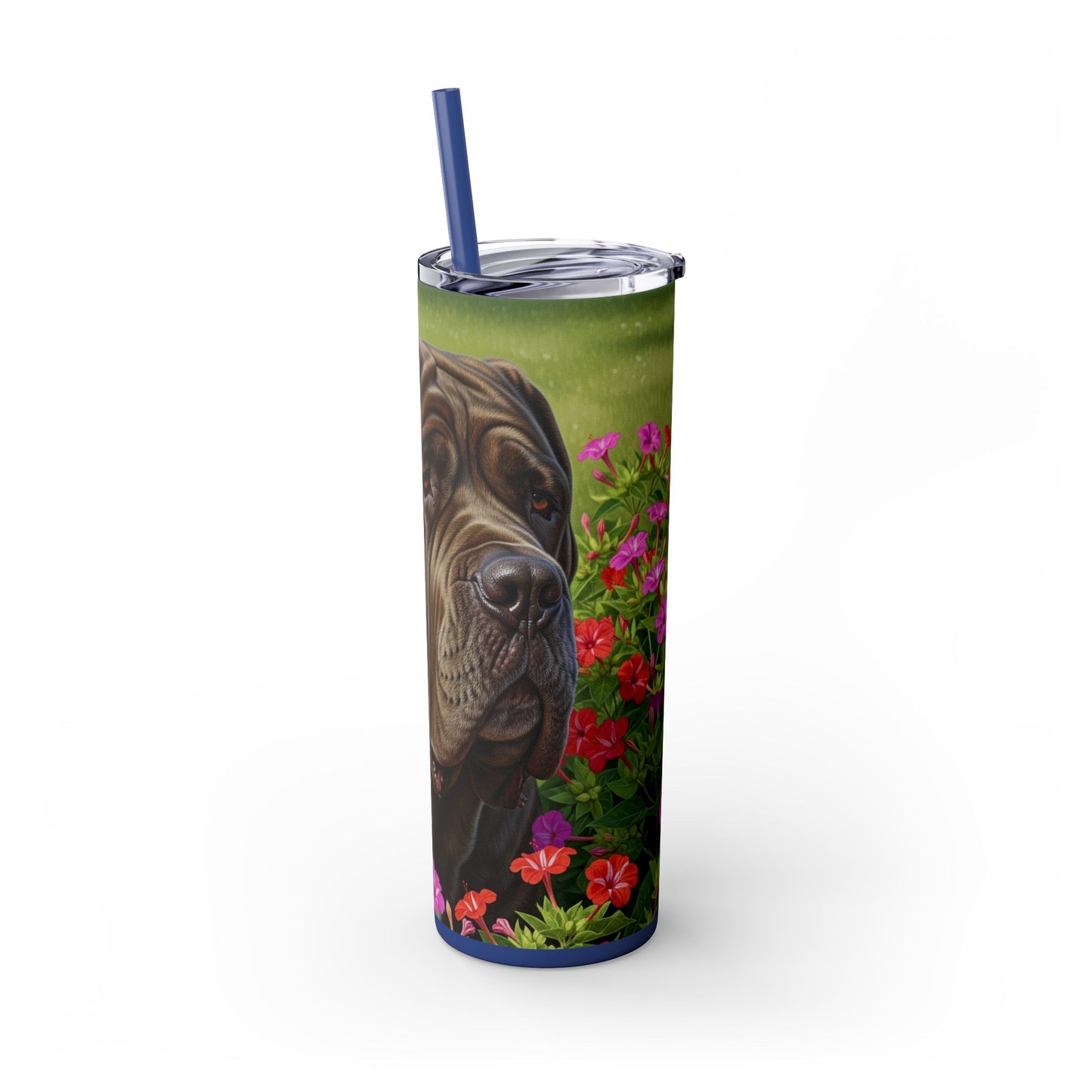 Neapolitan Mastiff Tumbler with Straw, 20oz