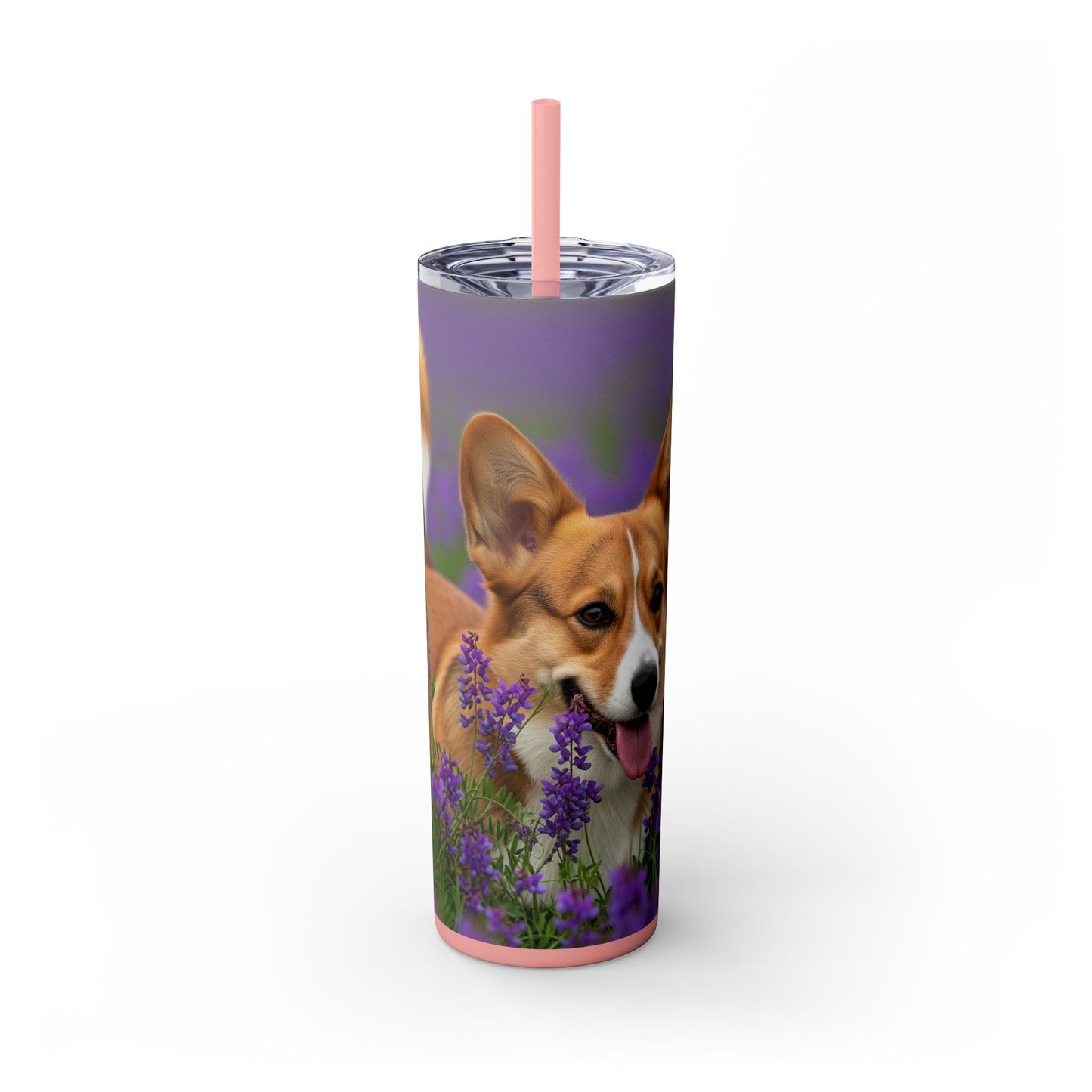 Cardigan Welsh Corgi Skinny Tumbler with Straw, 20oz