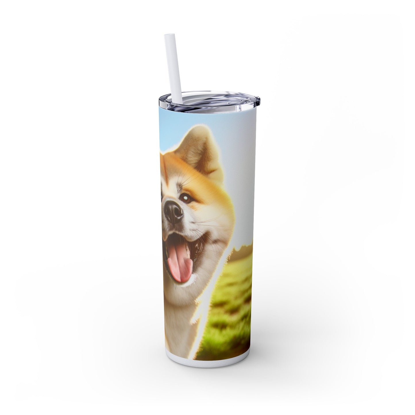 Akita Skinny Tumbler with Straw, 20oz